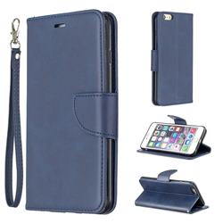 Classic Sheepskin PU Leather Phone Wallet Case for iPhone 6s Plus / 6 Plus 6P(5.5 inch) - Blue