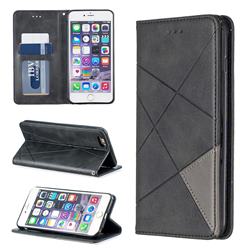 Prismatic Slim Magnetic Sucking Stitching Wallet Flip Cover for iPhone 6s Plus / 6 Plus 6P(5.5 inch) - Black
