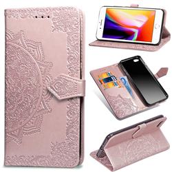 Embossing Imprint Mandala Flower Leather Wallet Case for iPhone 6s Plus / 6 Plus 6P(5.5 inch) - Rose Gold