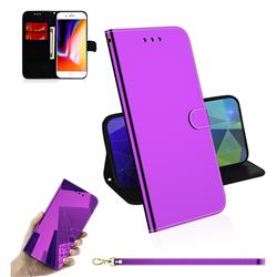 Shining Mirror Like Surface Leather Wallet Case for iPhone 6s Plus / 6 Plus 6P(5.5 inch) - Purple
