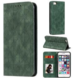 Intricate Embossing Four Leaf Clover Leather Wallet Case for iPhone 6s Plus / 6 Plus 6P(5.5 inch) - Blackish Green
