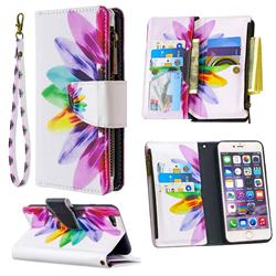 Seven-color Flowers Binfen Color BF03 Retro Zipper Leather Wallet Phone Case for iPhone 6s Plus / 6 Plus 6P(5.5 inch)