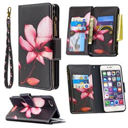 Lotus Flower Binfen Color BF03 Retro Zipper Leather Wallet Phone Case for iPhone 6s Plus / 6 Plus 6P(5.5 inch)