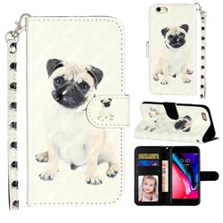 Pug Dog 3D Leather Phone Holster Wallet Case for iPhone 6s Plus / 6 Plus 6P(5.5 inch)