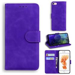 Retro Classic Skin Feel Leather Wallet Phone Case for iPhone 6s Plus / 6 Plus 6P(5.5 inch) - Purple