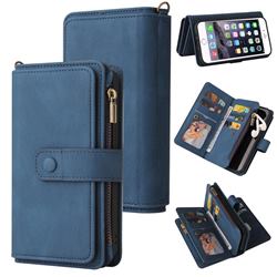 Luxury Multi-functional Zipper Wallet Leather Phone Case Cover for iPhone 6s Plus / 6 Plus 6P(5.5 inch) - Blue