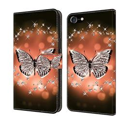 Crystal Butterfly Crystal PU Leather Protective Wallet Case Cover for iPhone 6s Plus / 6 Plus 6P(5.5 inch)