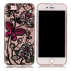 Butterfly Flowers Super Clear Soft TPU Back Cover for iPhone 8 / 7 8G 7G(4.7 inch)