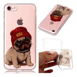 Pugs Dog Super Clear Flash Powder Shiny Soft TPU Back Cover for iPhone 8 / 7 8G 7G(4.7 inch)