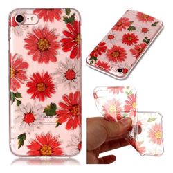 Red Daisy Super Clear Flash Powder Shiny Soft TPU Back Cover for iPhone 8 / 7 8G 7G(4.7 inch)