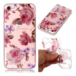 Blossom Peony Super Clear Flash Powder Shiny Soft TPU Back Cover for iPhone 8 / 7 8G 7G(4.7 inch)