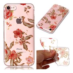 Blossom Azalea Super Clear Flash Powder Shiny Soft TPU Back Cover for iPhone 8 / 7 8G 7G(4.7 inch)