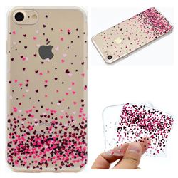 Heart Shaped Flowers Super Clear Soft TPU Back Cover for iPhone 8 / 7 (4.7 inch)
