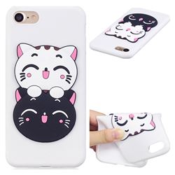 Couple Cats Soft 3D Silicone Case for iPhone 8 / 7 (4.7 inch)