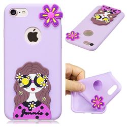 Violet Girl Soft 3D Silicone Case for iPhone 8 / 7 (4.7 inch)