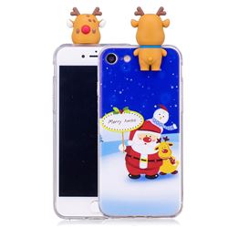 Snow Santa Claus Soft 3D Climbing Doll Soft Case for iPhone 8 / 7 (4.7 inch)