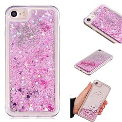 Glitter Sand Mirror Quicksand Dynamic Liquid Star TPU Case for iPhone 8 / 7 (4.7 inch) - Cherry Pink