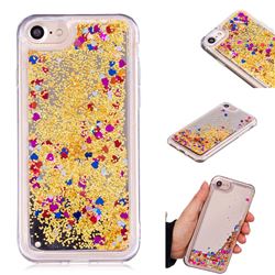 Glitter Sand Mirror Quicksand Dynamic Liquid Star TPU Case for iPhone 8 / 7 (4.7 inch) - Yellow