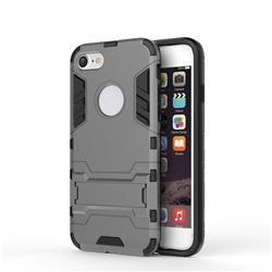 Armor Premium Tactical Grip Kickstand Shockproof Dual Layer Rugged Hard Cover for iPhone 8 / 7 (4.7 inch) - Gray