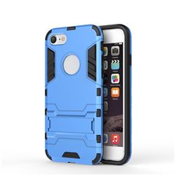 Armor Premium Tactical Grip Kickstand Shockproof Dual Layer Rugged Hard Cover for iPhone 8 / 7 (4.7 inch) - Light Blue