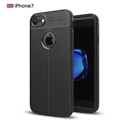 Luxury Auto Focus Litchi Texture Silicone TPU Back Cover for iPhone 8 / 7 (4.7 inch) - Black