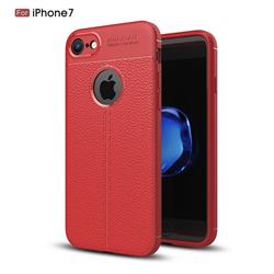 Luxury Auto Focus Litchi Texture Silicone TPU Back Cover for iPhone 8 / 7 (4.7 inch) - Red