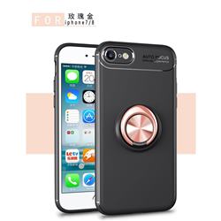 Auto Focus Invisible Ring Holder Soft Phone Case for iPhone 8 / 7 (4.7 inch) - Black Gold