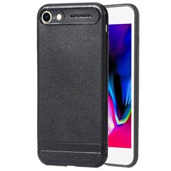 Litchi Grain Silicon Soft Phone Case for iPhone 8 / 7 (4.7 inch) - Black