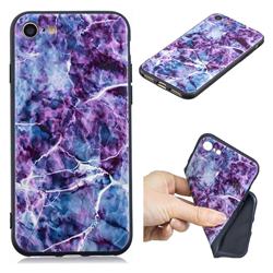 Marble 3D Embossed Relief Black TPU Cell Phone Back Cover for iPhone 8 / 7 (4.7 inch)