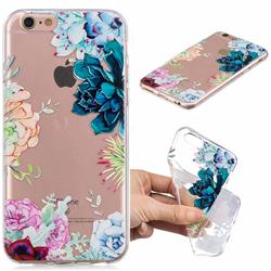 Gem Flower Clear Varnish Soft Phone Back Cover for iPhone 8 / 7 (4.7 inch)