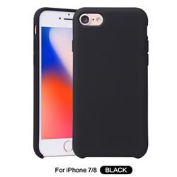 Howmak Slim Liquid Silicone Rubber Shockproof Phone Case Cover for iPhone 8 / 7 (4.7 inch) - Black