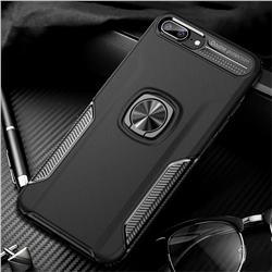 Knight Armor Anti Drop PC + Silicone Invisible Ring Holder Phone Cover for iPhone 8 / 7 (4.7 inch) - Black