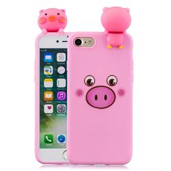Small Pink Pig Soft 3D Climbing Doll Soft Case for iPhone 8 / 7 (4.7 inch)