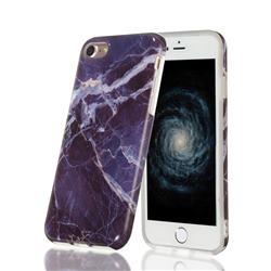 Gray Stone Marble Clear Bumper Glossy Rubber Silicone Phone Case for iPhone 8 / 7 (4.7 inch)