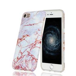 White Stone Marble Clear Bumper Glossy Rubber Silicone Phone Case for iPhone 8 / 7 (4.7 inch)