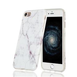 White Smooth Marble Clear Bumper Glossy Rubber Silicone Phone Case for iPhone 8 / 7 (4.7 inch)