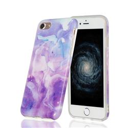 Dream Purple Marble Clear Bumper Glossy Rubber Silicone Phone Case for iPhone 8 / 7 (4.7 inch)