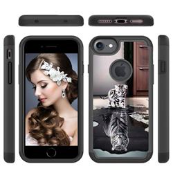 Cat and Tiger Shock Absorbing Hybrid Defender Rugged Phone Case Cover for iPhone 8 / 7 (4.7 inch)