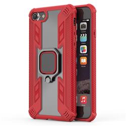 Predator Armor Metal Ring Grip Shockproof Dual Layer Rugged Hard Cover for iPhone 8 / 7 (4.7 inch) - Red