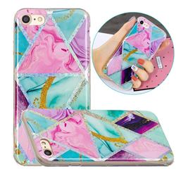 Triangular Marble Painted Galvanized Electroplating Soft Phone Case Cover for iPhone 8 / 7 (4.7 inch)