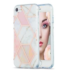 Pink White Marble Pattern Galvanized Electroplating Protective Case Cover for iPhone 8 / 7 (4.7 inch)