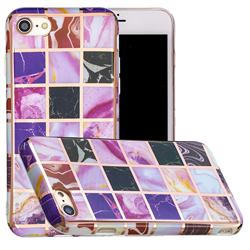 Square Puzzle Painted Marble Electroplating Protective Case for iPhone 8 / 7 (4.7 inch)