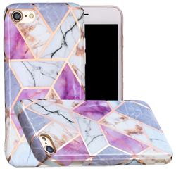 Purple and White Painted Marble Electroplating Protective Case for iPhone 8 / 7 (4.7 inch)