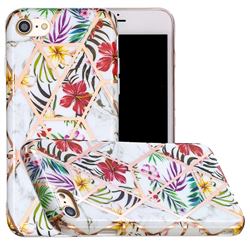 Tropical Rainforest Flower Painted Marble Electroplating Protective Case for iPhone 8 / 7 (4.7 inch)