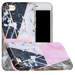 Pink and Black Painted Marble Electroplating Protective Case for iPhone 8 / 7 (4.7 inch)