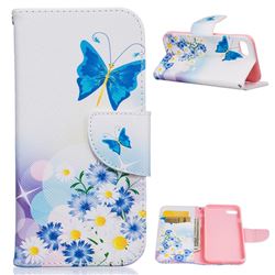 Butterflies Flowers Leather Wallet Case for iPhone 8 / 7 8G 7G (4.7 inch)