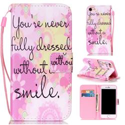 Pink Smile Leather Wallet Phone Case for iPhone 8 / 7 8G 7G (4.7 inch)