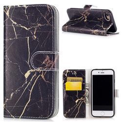 Black Gold Marble PU Leather Wallet Case for iPhone 8 / 7 8G 7G (4.7 inch)