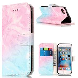 Pink Green Marble PU Leather Wallet Case for iPhone 8 / 7 8G 7G (4.7 inch)