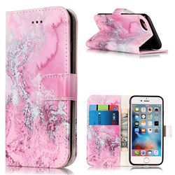 Pink Seawater PU Leather Wallet Case for iPhone 8 / 7 8G 7G (4.7 inch)